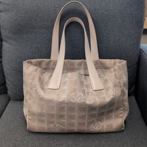 Chanel travel line pink and gold tote